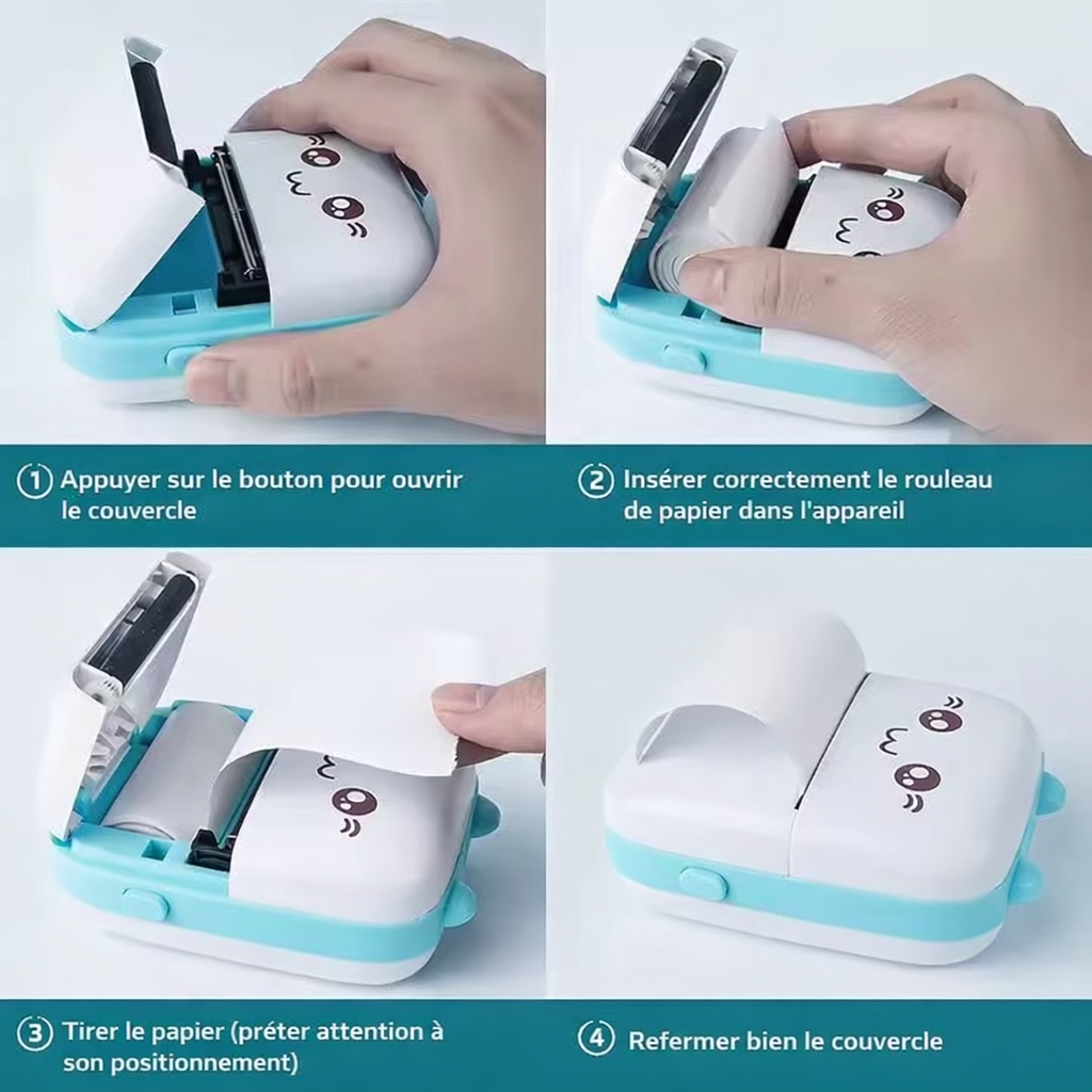 Mini imprimante thermique portable (sans encre)